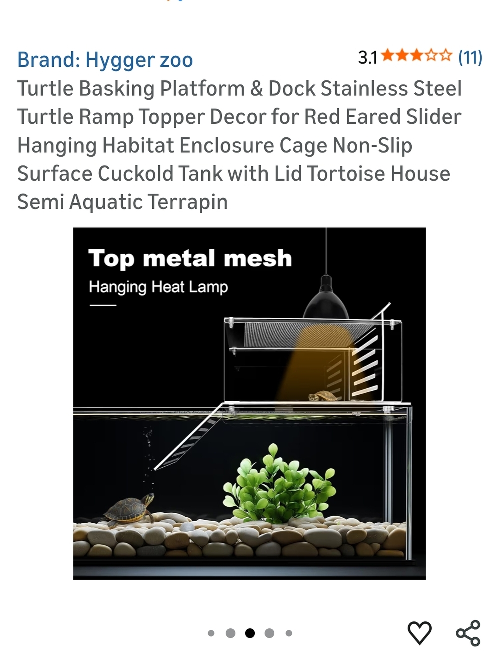 Hygger Zoo Transparent Turtle Basking Platform with Ramp - Picture 5 of 5